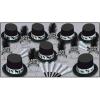 The Silver Top Hat Asst for 50 Party Accessory (1 count)