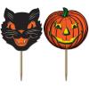 Vintage Pumpkin and Black Cat Halloween Picks – 50 Pcs