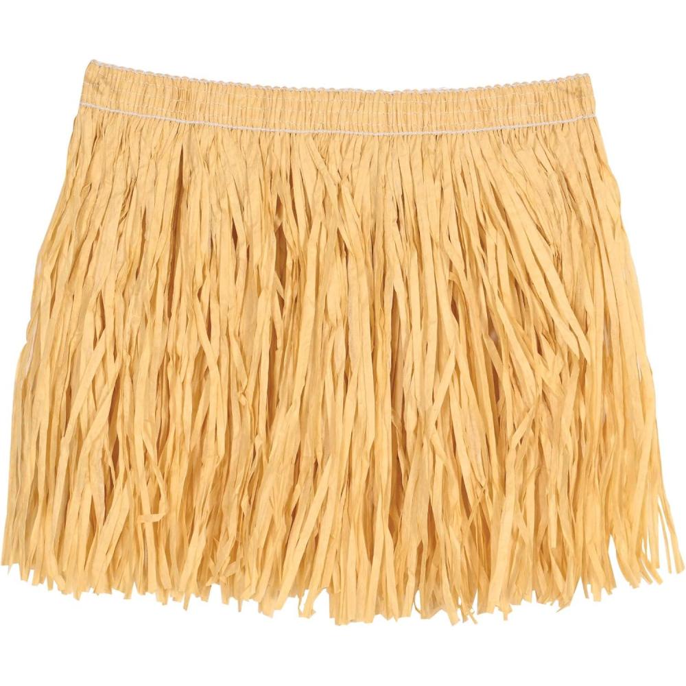 imageBeistle Child Sized Mini Raffia Hula Skirt Luau Party Supplies Halloween Costume Accessory Kids Natural