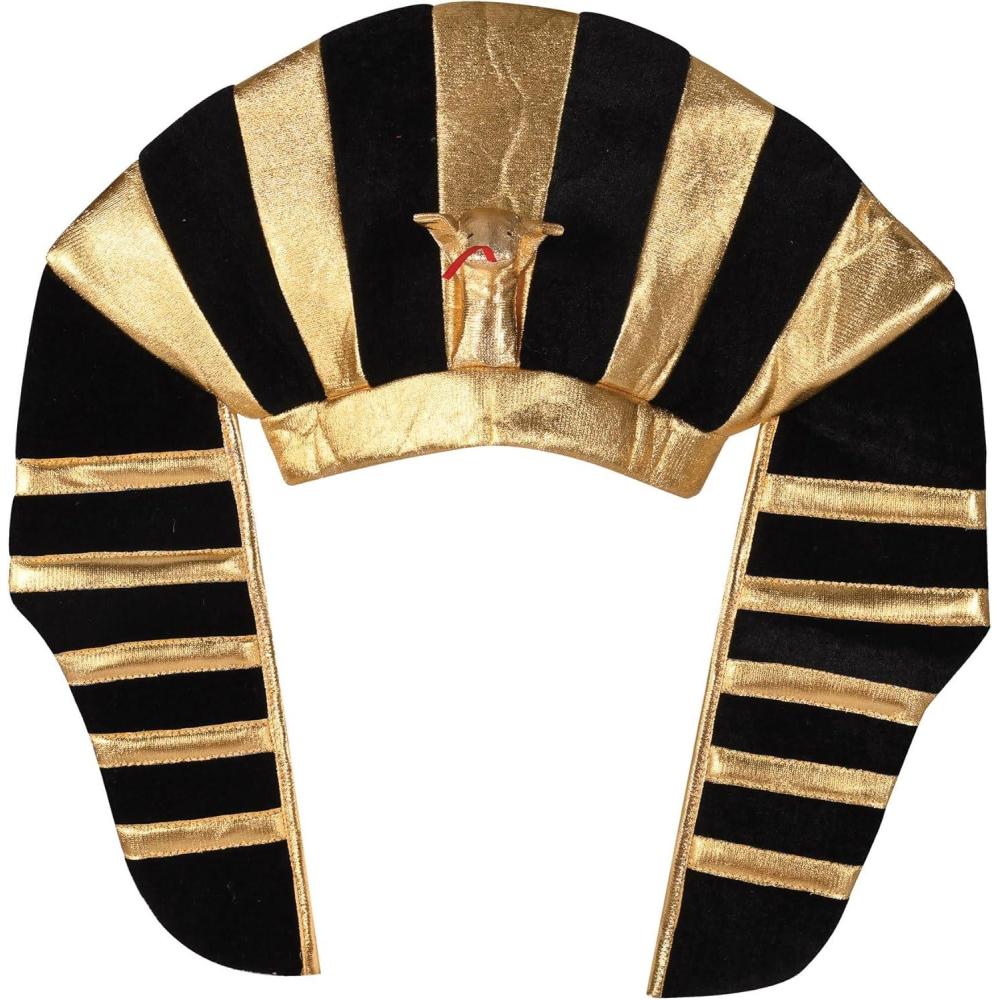 imageBeistle Plush Fabric Egyptian Pharaoh Hat Headpiece Halloween Costume Accessory