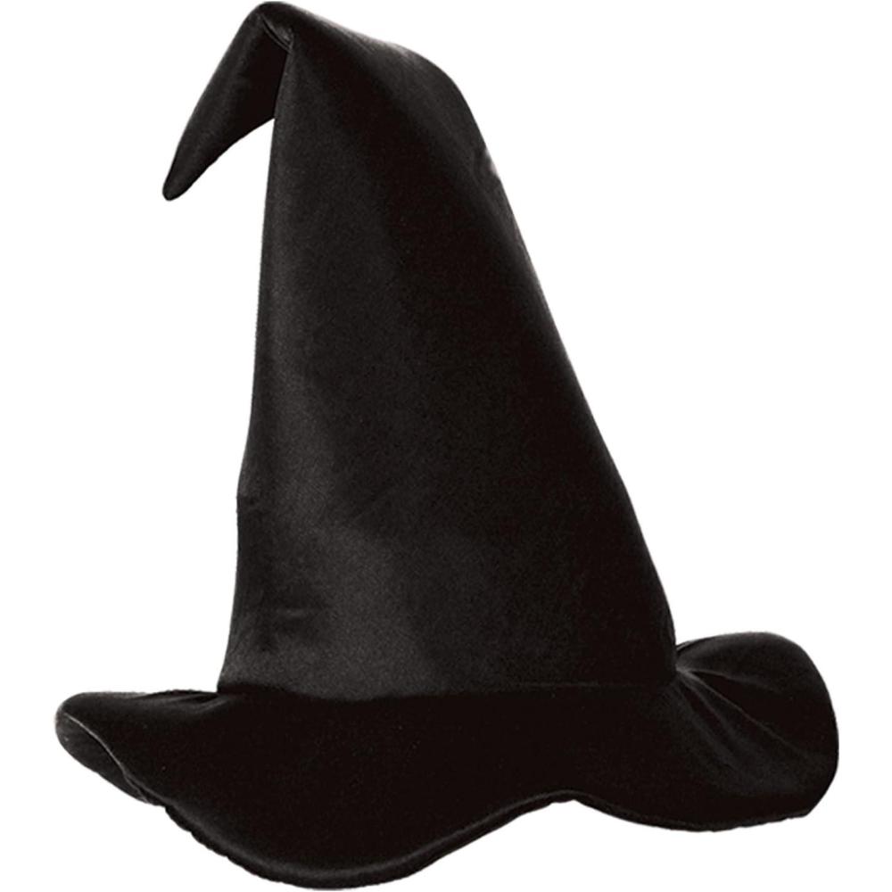 imageBeistle SatinSoft Black Witch Hat Halloween Costume Accessory SatinCovered Foam for Comfortable Wear Classic Pointed Design for Witches Wizards Cosplay TrickorTreat
