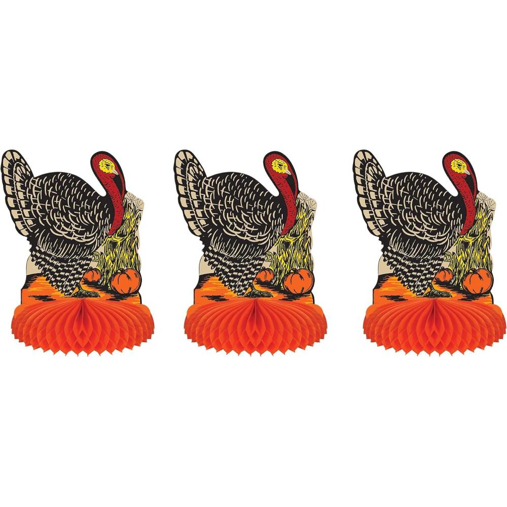imageVintage Fall Harvest Turkey Centerpiece Pack of 3