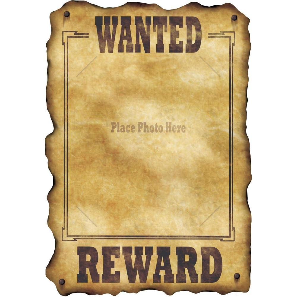 imageWestern Wanted Sign slotted to hold 8 x10 photo Party Accessory 1 count