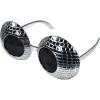 Beistle 2 Pack Plastic Disco Ball Glasses- Retro Eras Party Favors, 70’s, 80’s, 90’s Decades Dance Accessories, Silver Costume Supplies