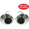 Beistle 2 Pack Plastic Disco Ball Glasses- Retro Eras Party Favors, 70’s, 80’s, 90’s Decades Dance Accessories, Silver Costume Supplies