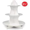 Beistle 2 Piece Durable Boardstock 3-Tier Cupcake Stands for Birthday Parties, Wedding Reception Centerpieces, Halloween Dessert Holders(Cupcake Stand (White))