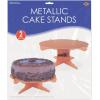 Beistle 2 Piece Durable Boardstock 3-Tier Cupcake Stands for Birthday Parties, Wedding Reception Centerpieces, Halloween Dessert Holders(Metallic Cake Stands (Rose Gold))