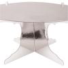 Beistle 2 Piece Durable Boardstock 3-Tier Cupcake Stands for Birthday Parties, Wedding Reception Centerpieces, Halloween Dessert Holders(Metallic Cake Stands (Silver))
