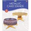 Beistle 2 Piece Durable Boardstock 3-Tier Cupcake Stands for Birthday Parties, Wedding Reception Centerpieces, Halloween Dessert Holders(Metallic Cake Stands (Gold))