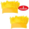 Beistle 2 Piece Yellow Hairy Headband Hat For Graduation School Spirit Sports Events Tailgate Parties Halloween Costume Accessory