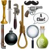 Beistle 22 Piece Murder Mystery Photo Fun Signs, Crime Scene Cutouts for Halloween Photo Booth, Detective & Sherlock Homes Party Decorations 7″- 20.75″