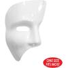 Beistle 24-Pack Phantom Mask, White Halloween Costume Accessory for Masquerade with Elastic, Phantom Face Covering for Parties & Gatherings, One Size