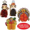 Beistle 4 Piece Thanksgiving Decorations Mini Pilgrim And Turkey Table Centerpieces For Fall Autumn Party Décor