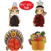 Beistle 4 Piece Thanksgiving Decorations Mini Pilgrim And Turkey Table Centerpieces For Fall Autumn Party Décor