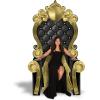 Beistle Corrugated Cardboard Black 3-D Throne with Easel, Prom Night Photo Booth Chair Prop, Royalty Party Event Decoration, 7′ 1.75″ x 3′ 9.25″(Black)