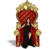 Beistle Corrugated Cardboard Black 3-D Throne with Easel, Prom Night Photo Booth Chair Prop, Royalty Party Event Decoration, 7′ 1.75″ x 3′ 9.25″(Red)