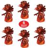 Beistle Metallic Wrapped Balloon Weights, Set of 6 Orange Party Decorations with Loop, Centerpieces and Table Décor for Birthdays Halloween Fall Celebrations Thanksgiving Graduations and Events, 6 oz
