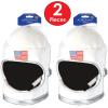 Beistle Unisex Plush Astronaut Helmet – Silver & White Headwear, Space Themed Party Supplies, Astro Pilot Dress Up(Astronaut Helmet – – 2 Piece)