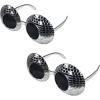 Beistle 2 Pack Plastic Disco Ball Glasses- Retro Eras Party Favors, 70’s, 80’s, 90’s Decades Dance Accessories, Silver Costume Supplies