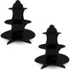 Beistle 2 Piece Durable Boardstock 3-Tier Cupcake Stands for Birthday Parties, Wedding Reception Centerpieces, Halloween Dessert Holders(Cupcake Stand (Black))