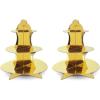 Beistle 2 Piece Durable Boardstock 3-Tier Cupcake Stands for Birthday Parties, Wedding Reception Centerpieces, Halloween Dessert Holders(Metallic Cupcake Stand – Gold (2 Pack))