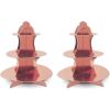 Beistle 2 Piece Durable Boardstock 3-Tier Cupcake Stands for Birthday Parties, Wedding Reception Centerpieces, Halloween Dessert Holders(Metallic Cupcake Stand – Rose Gold (2 Pack))