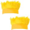 Beistle 2 Piece Yellow Hairy Headband Hat For Graduation School Spirit Sports Events Tailgate Parties Halloween Costume Accessory