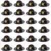 Beistle 24 Piece Police Chief Plastic Trooper Party Hats – Halloween Costume Accessory, Black