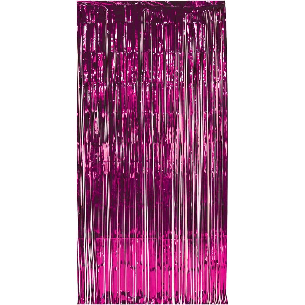 image1Ply FR Gleam N Curtain silver Party Accessory 1 count 1PkgCerise