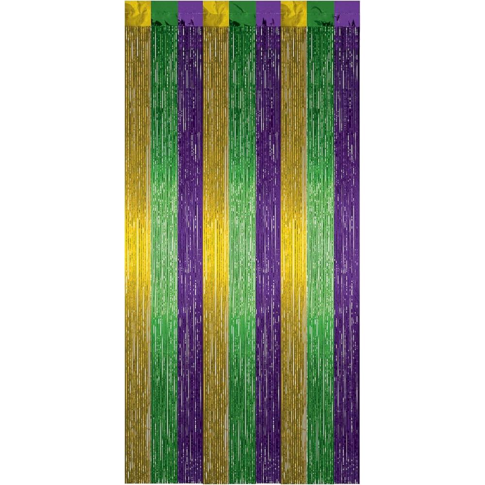 image1Ply FR Gleam N Curtain silver Party Accessory 1 count 1PkgGoldGreenPurple