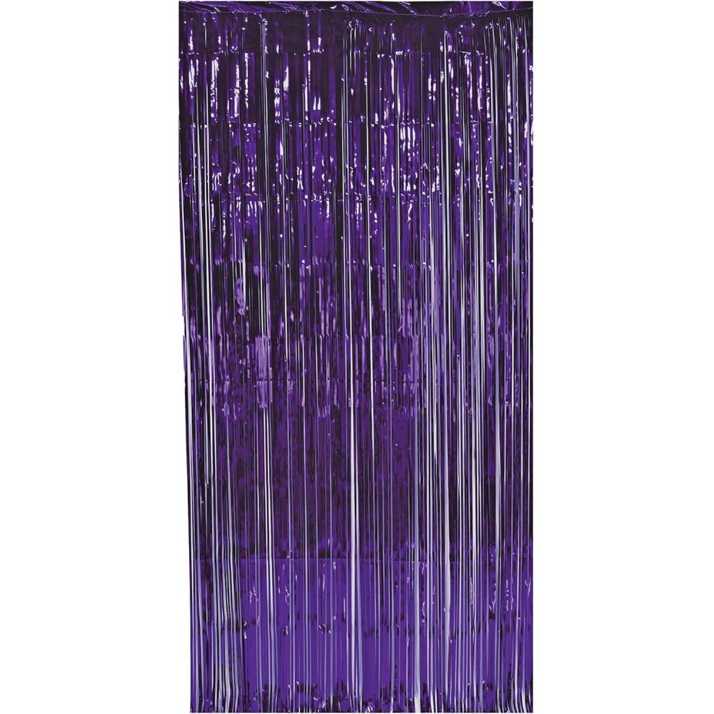 image1Ply FR Gleam N Curtain silver Party Accessory 1 count 1PkgPurple