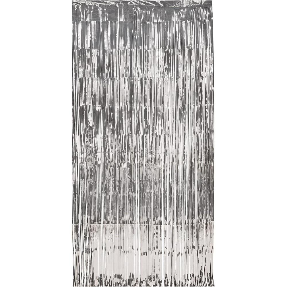 image1Ply FR Gleam N Curtain silver Party Accessory 1 count 1PkgSilver