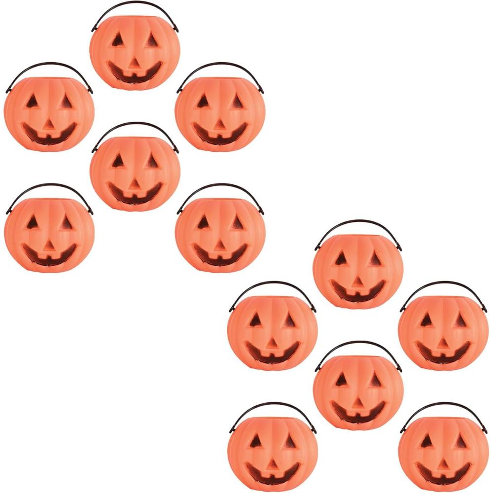 imageBeistle 12 Piece 3quot x 275quot Plastic Miniature JackOLantern Buckets Pumpkin Decorations for Halloween Party Supplies3 x 275