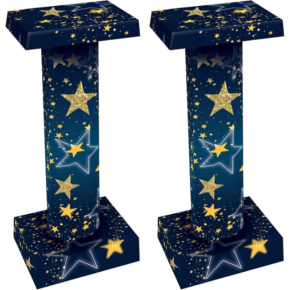 imageBeistle 2 Piece 3375quot x 1425quot Cardboard Starry Night Short Column Photo Props Prom Decorations Awards Theme Backdrops
