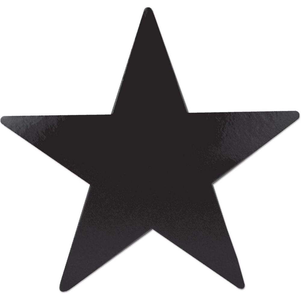 imageBeistle 24Pack Foil Gold Star Cutouts Party Decorations for Festive Celebrations Awards Night Supplies Starry Theme Decor for Wall ampamp Table 15Black 72pack
