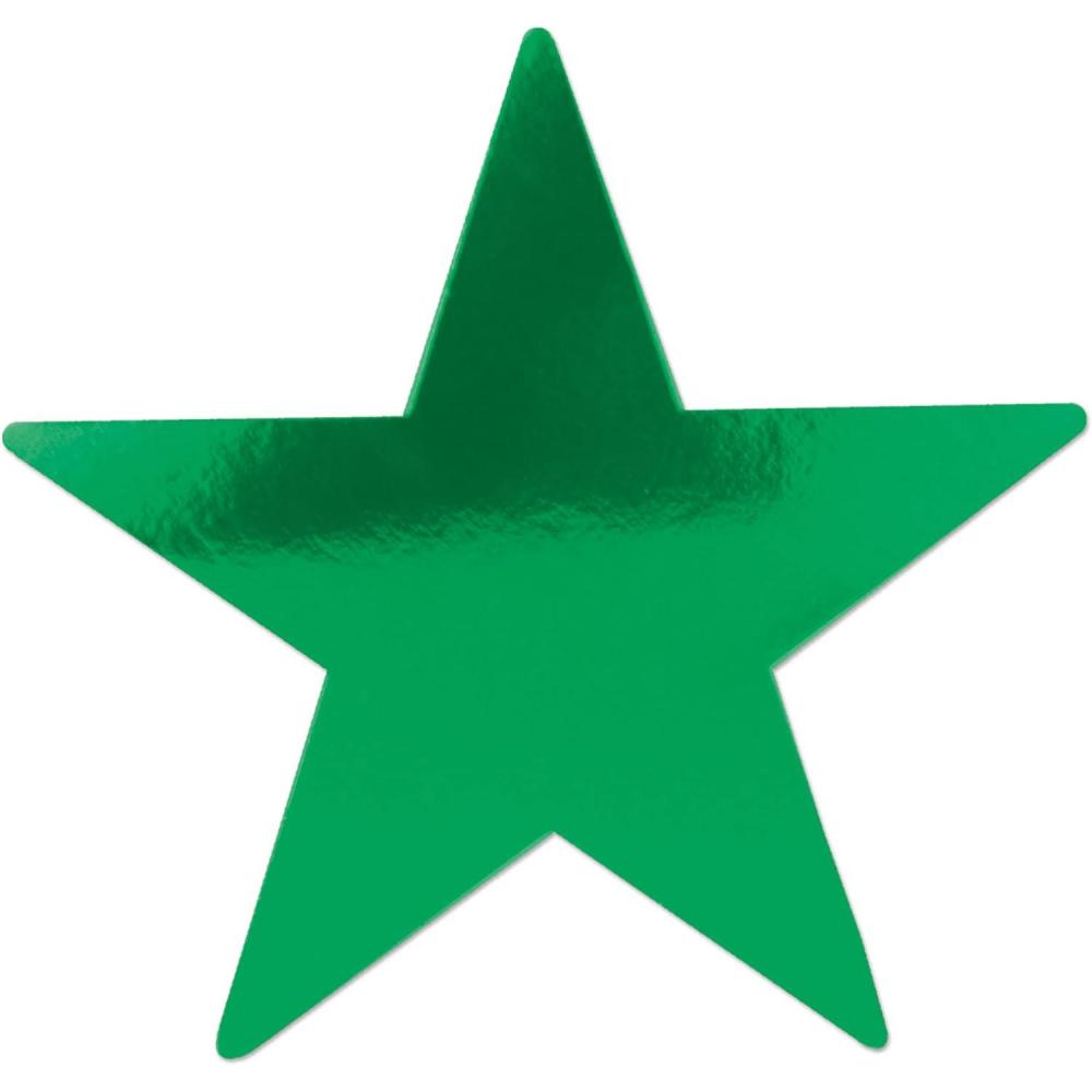 imageBeistle 24Pack Foil Gold Star Cutouts Party Decorations for Festive Celebrations Awards Night Supplies Starry Theme Decor for Wall ampamp Table 15Green 72pack