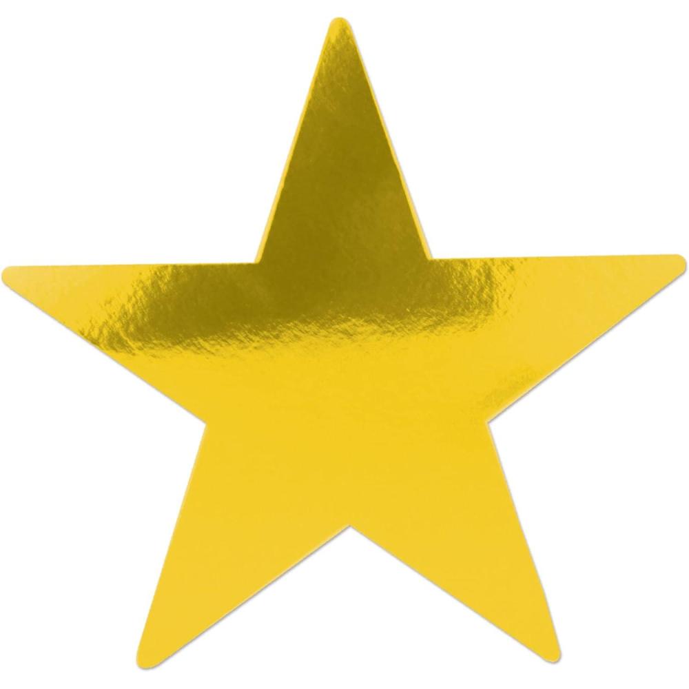 imageBeistle 24Pack Foil Gold Star Cutouts Party Decorations for Festive Celebrations Awards Night Supplies Starry Theme Decor for Wall ampamp Table 15Multi Color