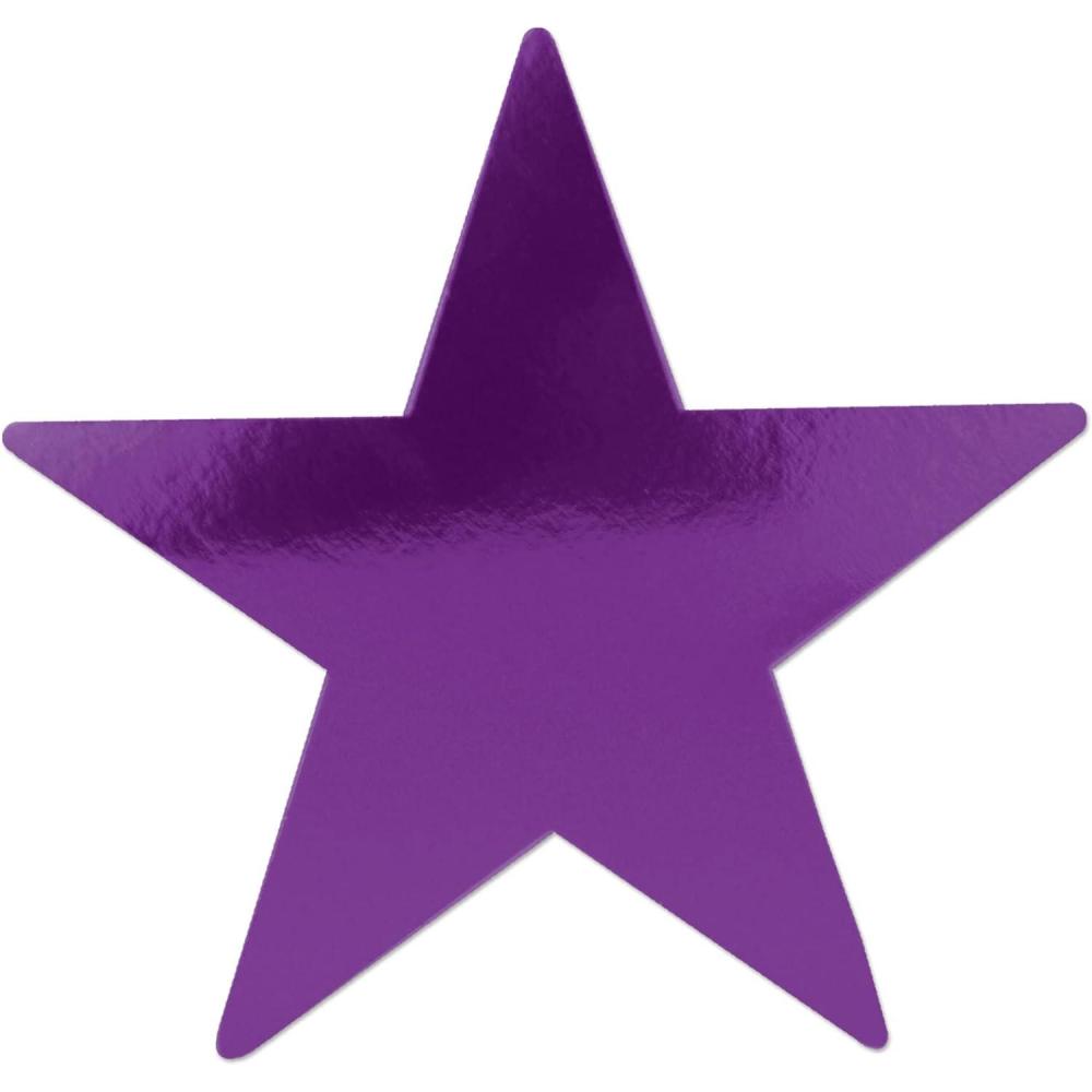 imageBeistle 24Pack Foil Gold Star Cutouts Party Decorations for Festive Celebrations Awards Night Supplies Starry Theme Decor for Wall ampamp Table 15Purple 72pack