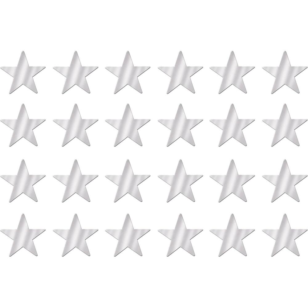 imageBeistle 24Pack Foil Gold Star Cutouts Party Decorations for Festive Celebrations Awards Night Supplies Starry Theme Decor for Wall ampamp Table 15Silver 24pack