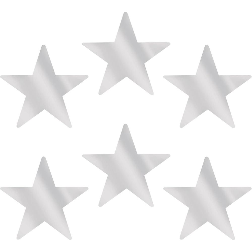 imageBeistle 24Pack Foil Gold Star Cutouts Party Decorations for Festive Celebrations Awards Night Supplies Starry Theme Decor for Wall ampamp Table 15Silver 6pack