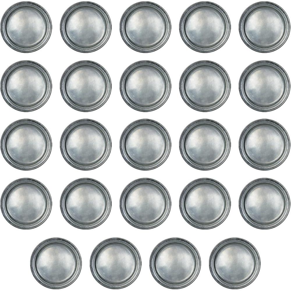 imageBeistle 24Pack Pewter Paper Plates Silver Medieval Tableware Accessories Royal Knight Halloween Parties ampamp Festive Castle Themed Events 9quot