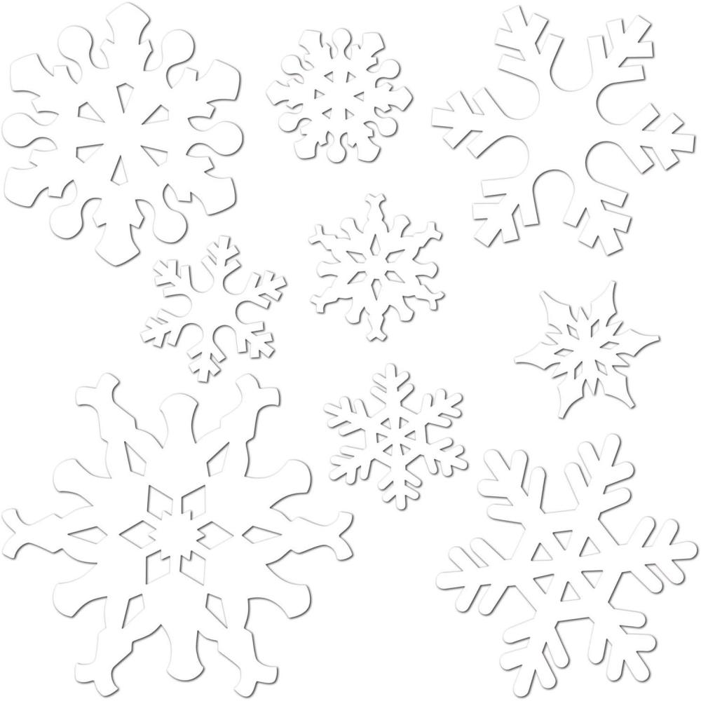 imageBeistle 9Pack Snowflake Cutouts for Parties Assorted white quot5quotquot12quotquotquot 228669 piece