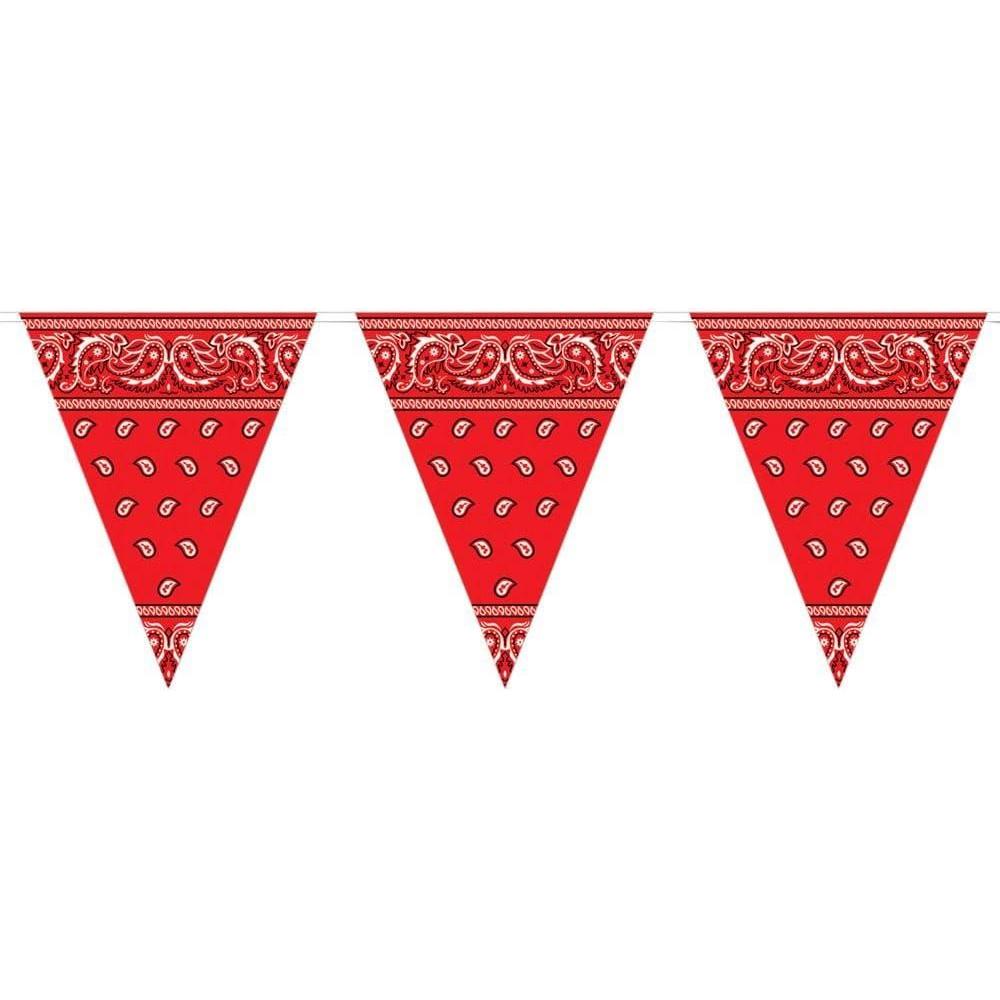 imageBeistle Bandana Pennant Banner 11quot x 12 BlueWhite57720B1