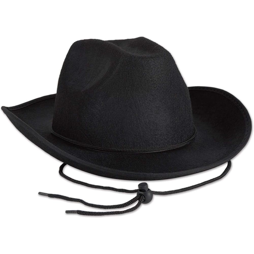 imageBeistle Felt Cowboy Hats  Western Headwear Birthday Photo Booth ampamp Halloween Costume AccessoriesBlack Felt Cowboy Hat