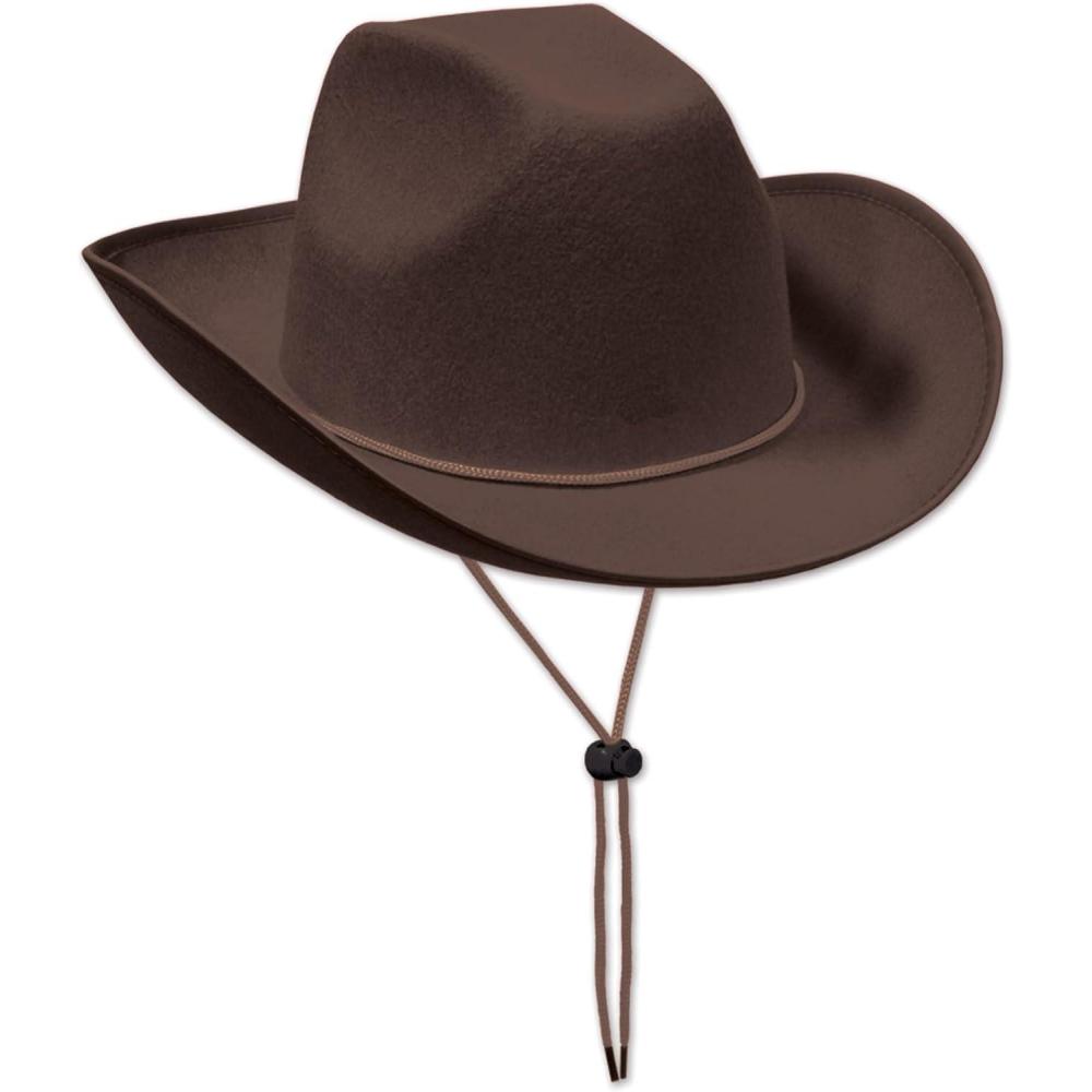 imageBeistle Felt Cowboy Hats  Western Headwear Birthday Photo Booth ampamp Halloween Costume AccessoriesBrown Felt Cowboy Hat 1pack