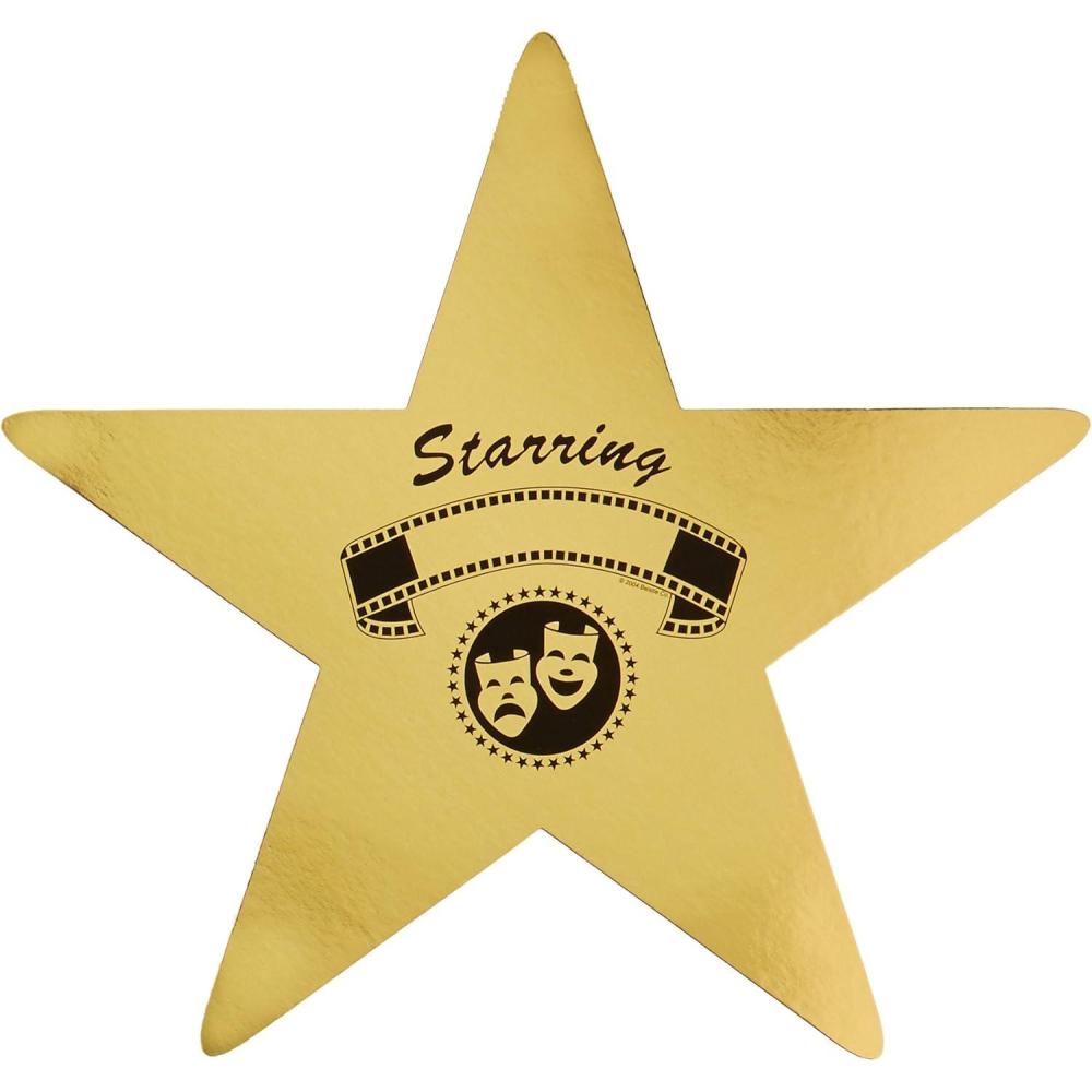 imageBeistle Glittered Gold Foil Star CutoutsMulti Color