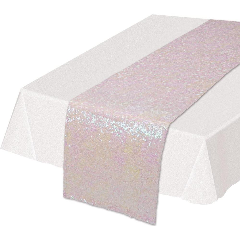 imageBeistle Gold Sequin Table Runners 2Pack Sparkling Fabric with Glittering Sequins for Weddings Banquets Holiday Parties Bridal Showers Birthdays and Elegant Dining Table Settings 12 x 75Opalescent