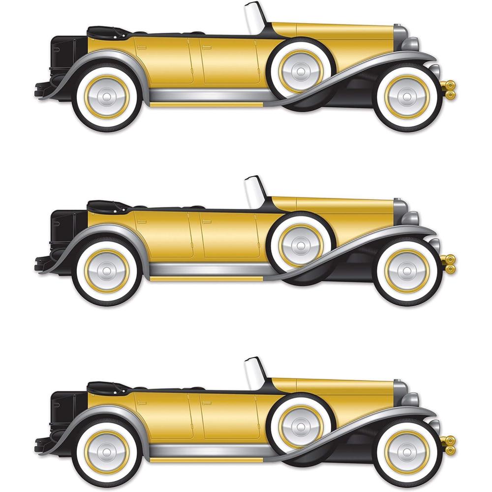 imageBeistle Great 20s Roadster Car Photo Prop Backdrops 51quot Long Set of 3 Automotive Vehicle Wall Decoration Themed Cut Out