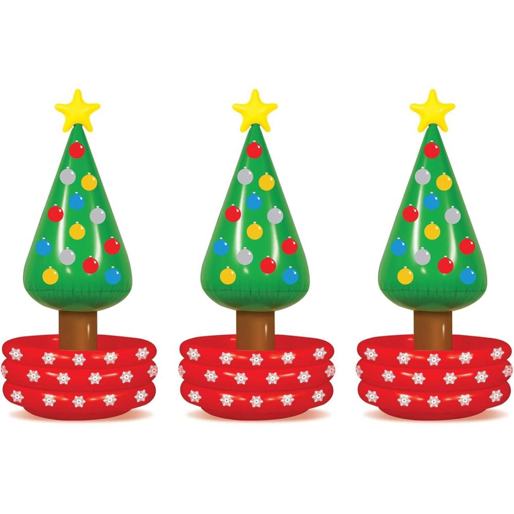 imageBeistle Inflatable Christmas Tree Coolers  2 Pack Holds approx 24 12 oz Cans  Beverage Cooler Drink Containers for Parties Christmas Inflatable Holiday Decorations 4 8 x 26Christmas Tree Cooler  3 Piece