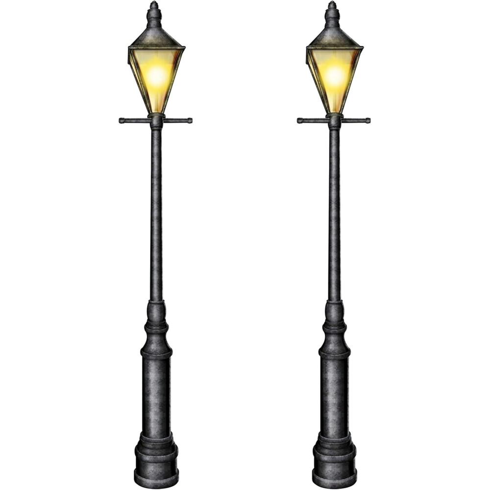 imageBeistle Lamppost Photo Props 6 Tall  Mardi Gras Street Light Wall Decorations Cut Out Parisian Christmas Party BackdropLamppost  2 Piece